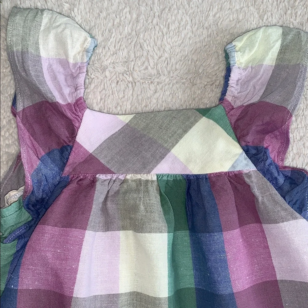 GAP Square Check Sundress 3 EUC Blue Green Purple